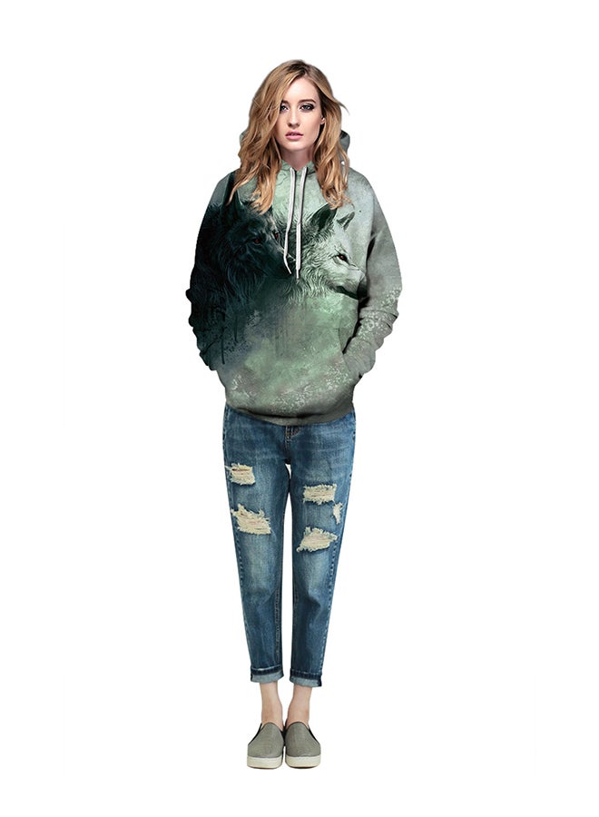 Generic Wolf Head 3D Print Sweatshirt Multicolour  - Image 4