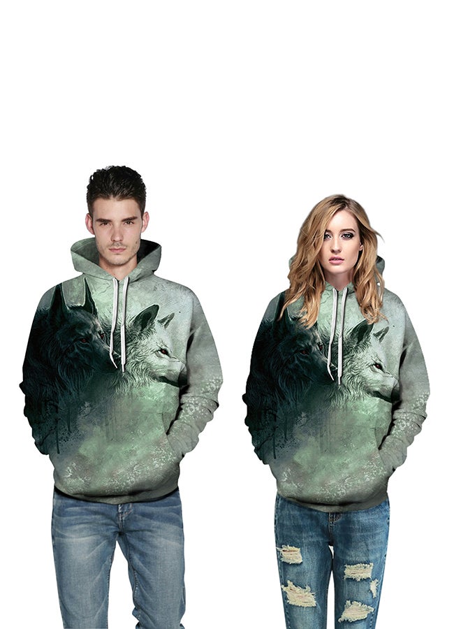 Generic Wolf Head 3D Print Sweatshirt Multicolour  - Image 3