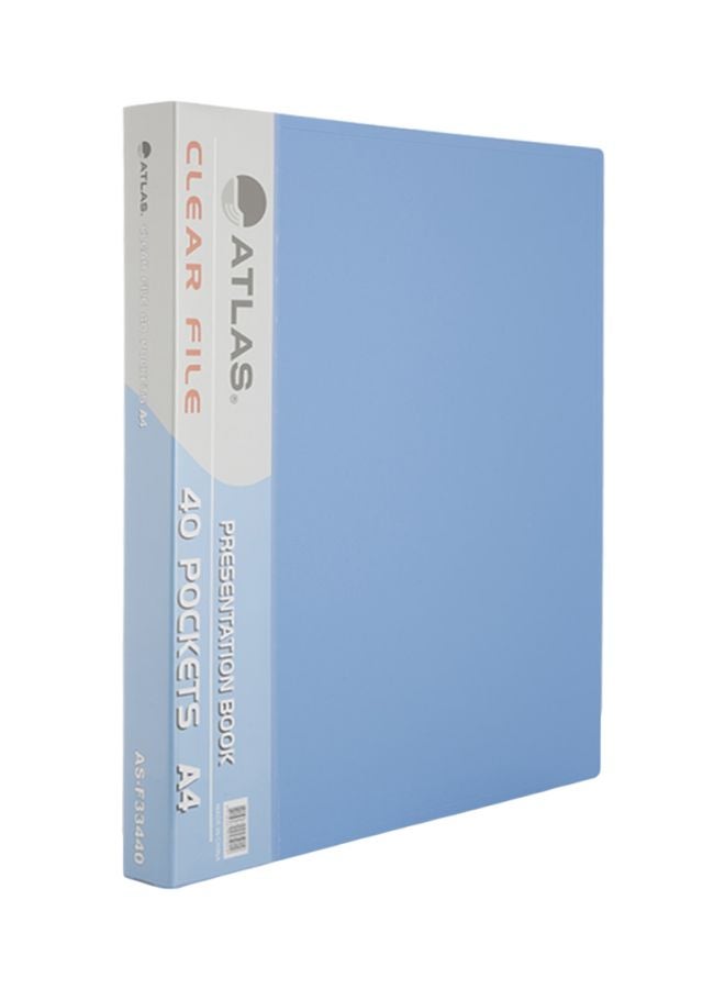 أطلس مجلد ملفات مقاس A4  ب40 جيب أزرق