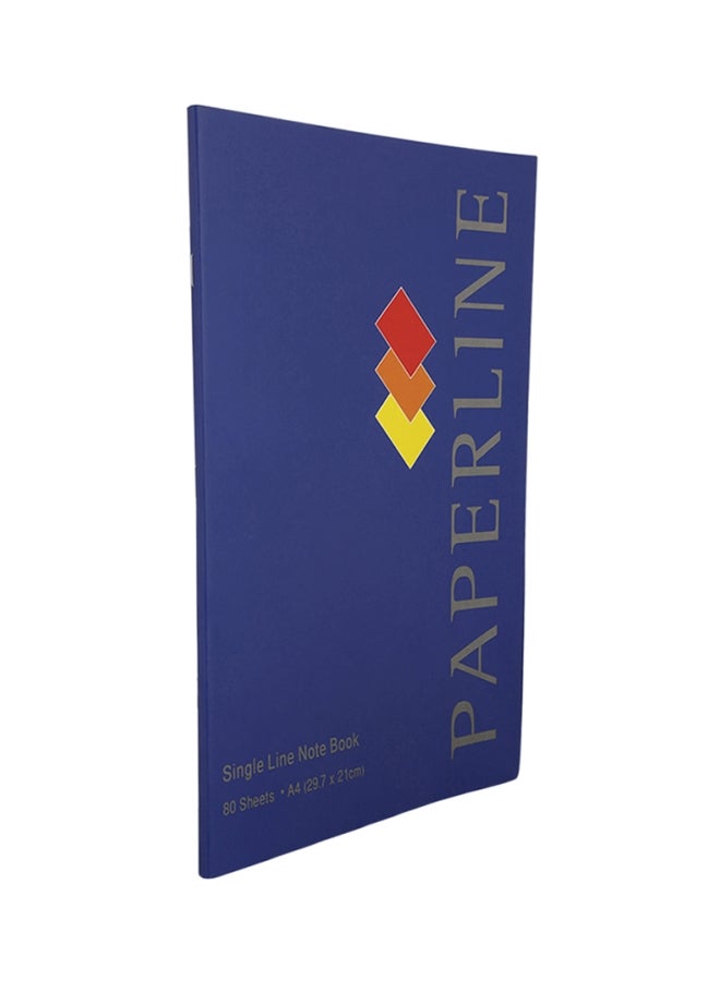 paperline A4 Single Line Notebook Blue