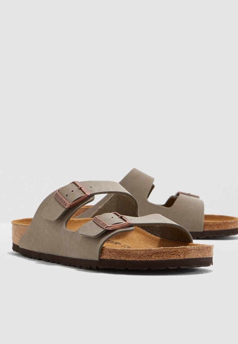 بيركنستوك صندل أريزونا مزود بإبزيمين رمادي/أخضر - Image 1