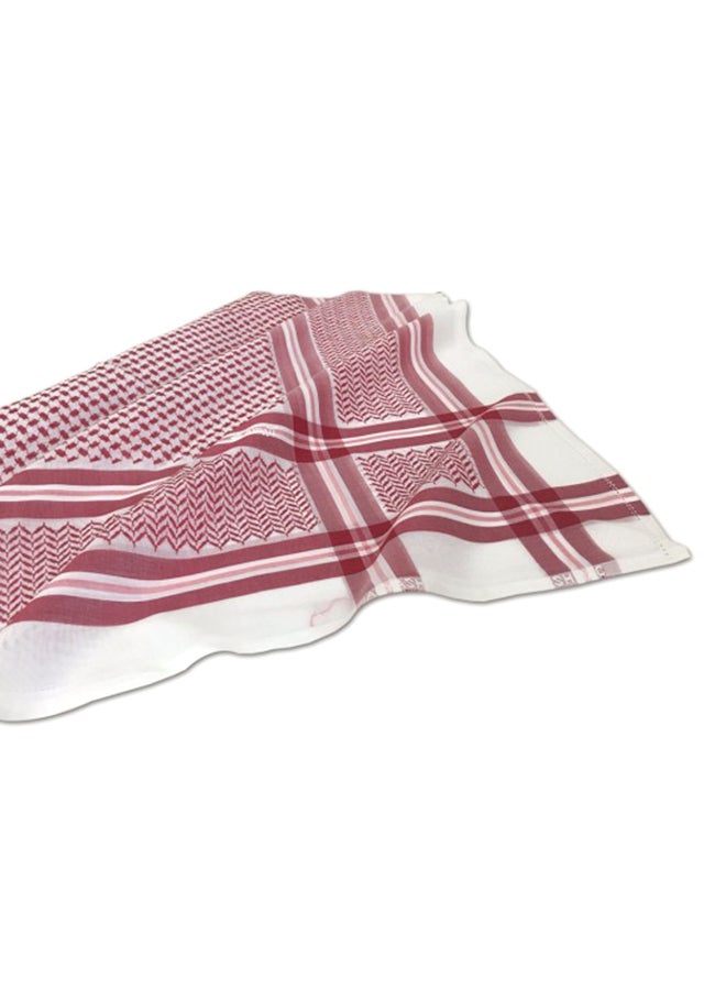 اليشمك شماغ قطني مطبوع أحمر/أبيض - Image 2