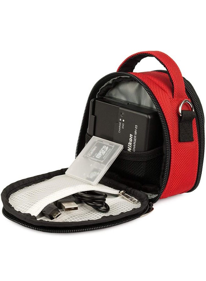 Laurel Handbag Case With Removable Shoulder Strap For Samsung Digital Camera Black/Red