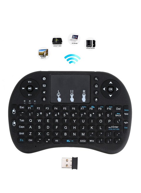 Wireless Mini Keyboard  With Touchpad Black
