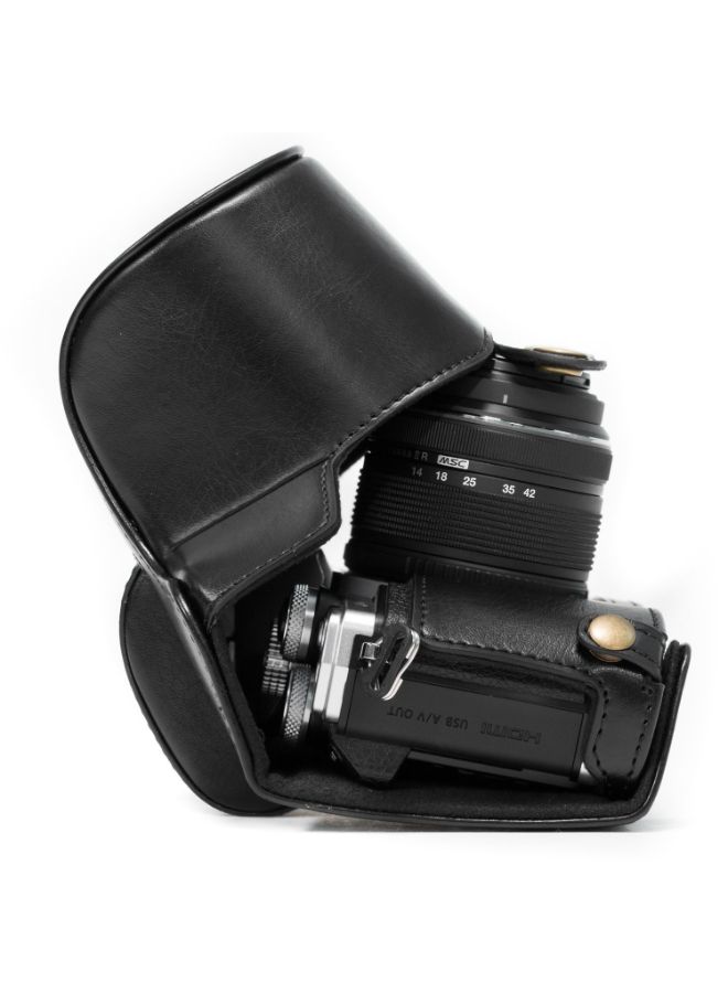 Protective Camera Case With Strap For Olympus Black