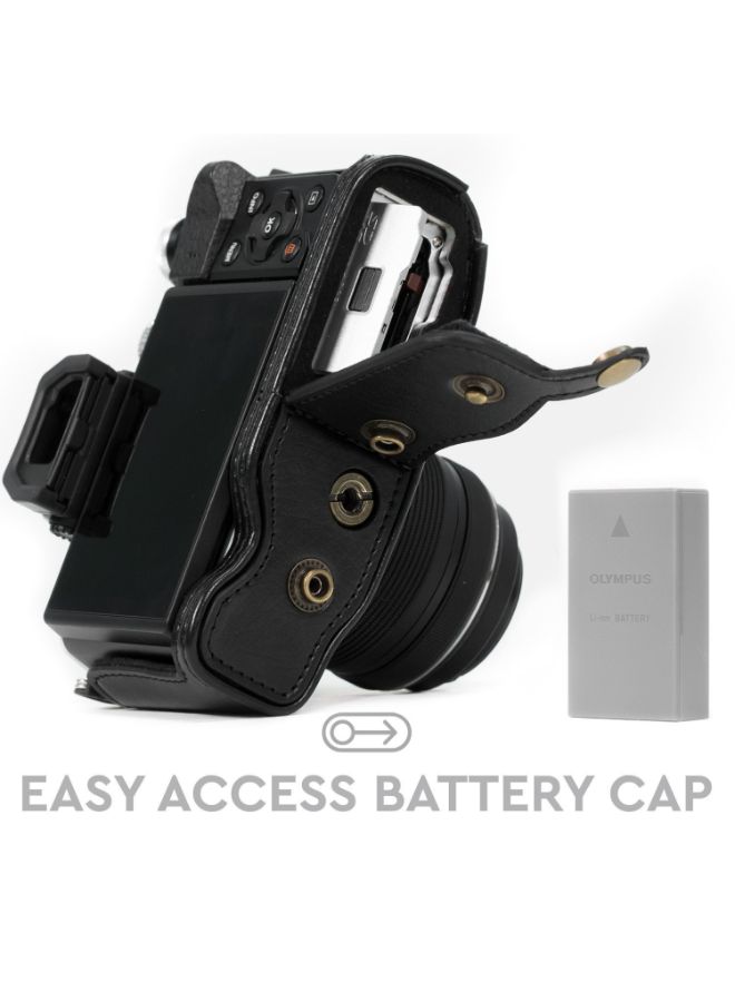 Protective Camera Case With Strap For Olympus Black