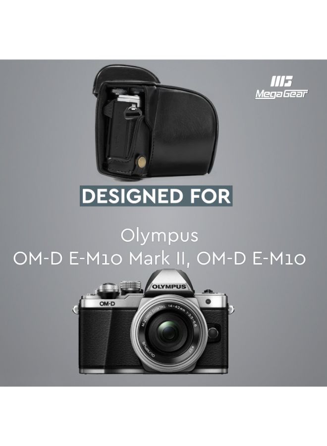 Protective Camera Case With Strap For Olympus Black