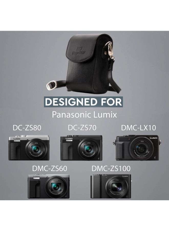 Protective Camera Case With Strap For Panasonic Black