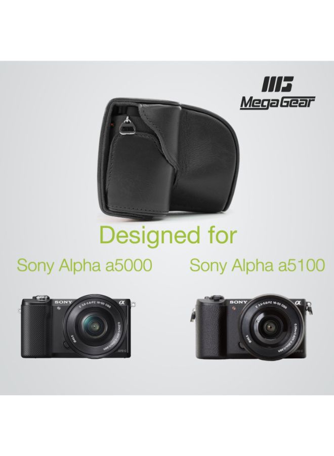 Protective Camera Case With Strap For Sony Alpha a5000/ a5100 Black