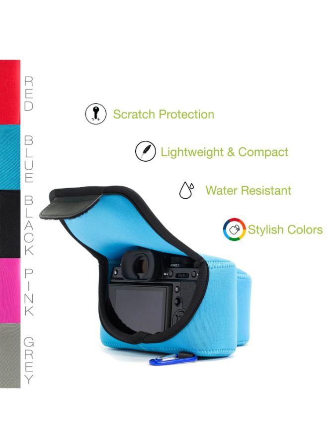 Protective Camera Case With Carabiner Blue