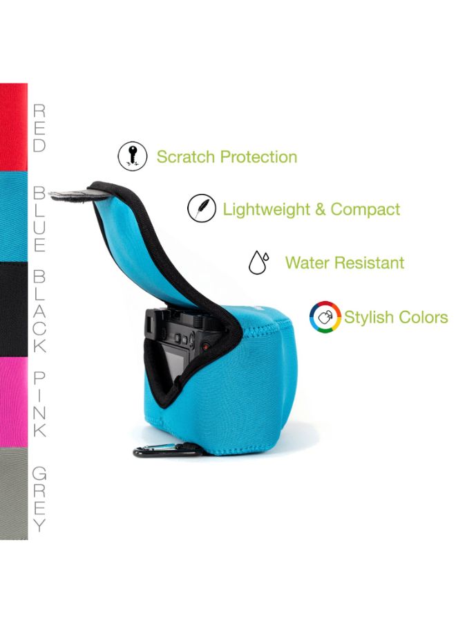 Protective Camera Case With Carabiner For Samsung Blue