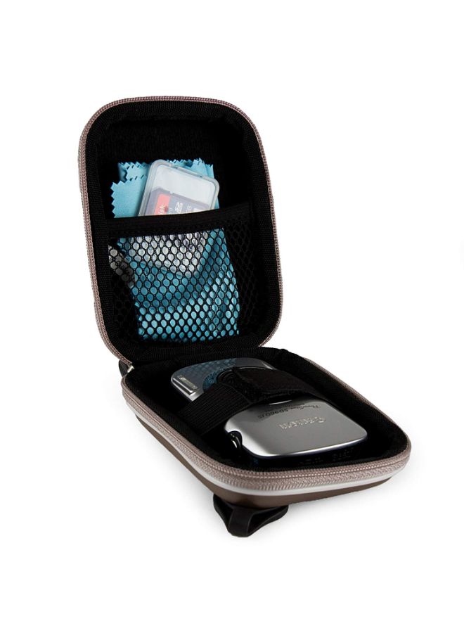 Semi Hard Carrying Case For Panasonic Lumix DMC-TS6 Digital Camera Brown