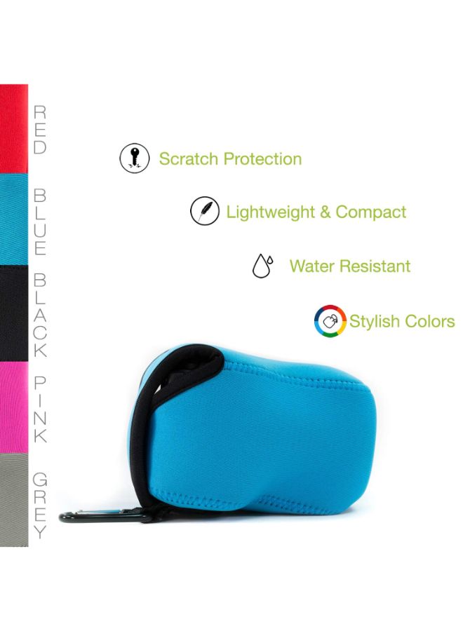 MegaGear - Protective Camera Case With Carabiner For Olympus OM-D E-M1 Mark II Blue - Image 1