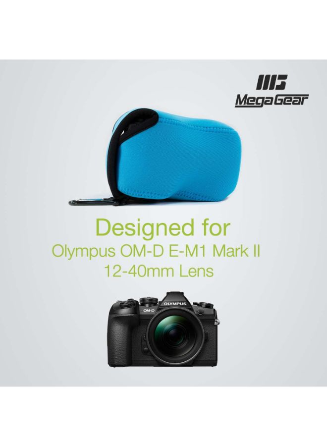 MegaGear - Protective Camera Case With Carabiner For Olympus OM-D E-M1 Mark II Blue - Image 1