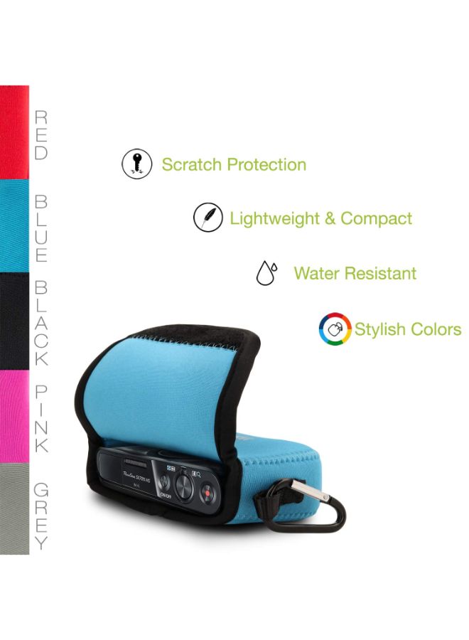 Protective Camera Case With Carabiner For Canon Camera Blue