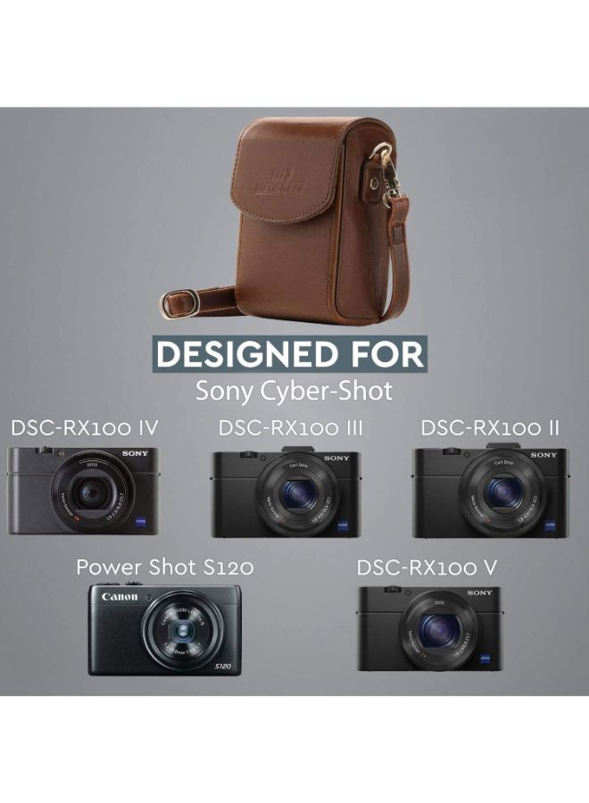 Protective Camera Case With Strap For Canon Brown