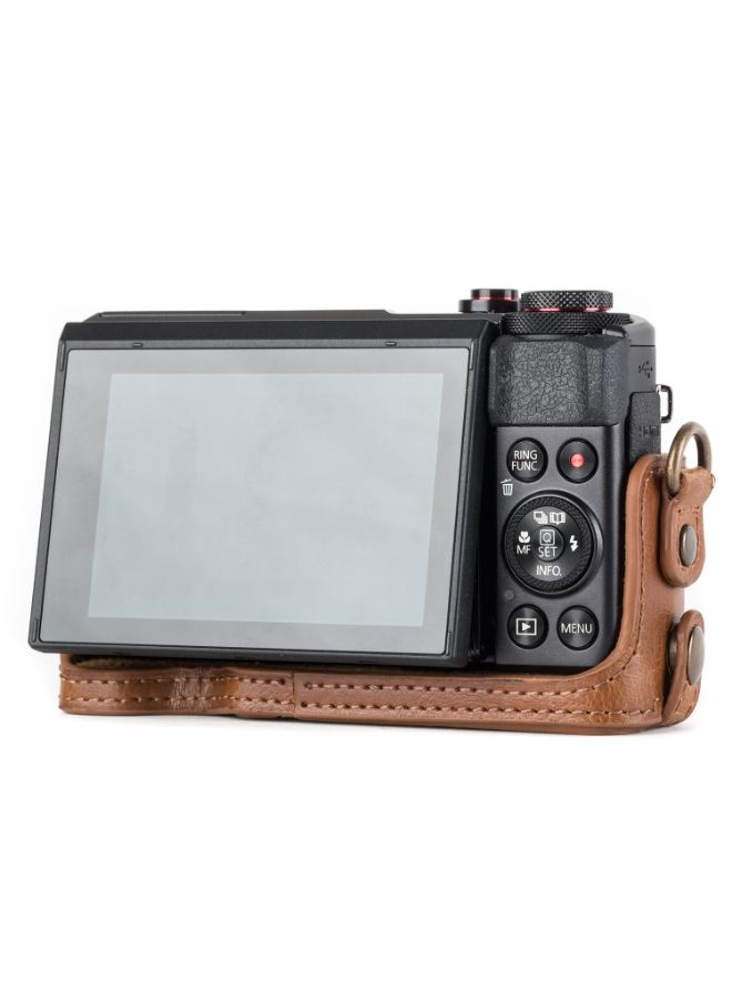 Protective Camera Case With Strap For Canon Brown