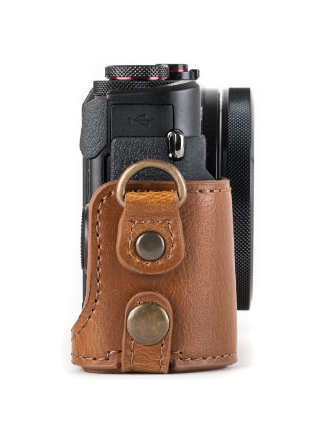 Protective Camera Case With Strap For Canon Brown