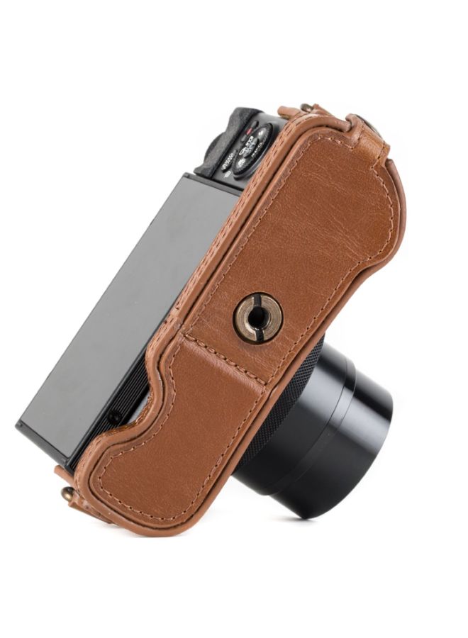 Protective Camera Case With Strap For Canon Brown