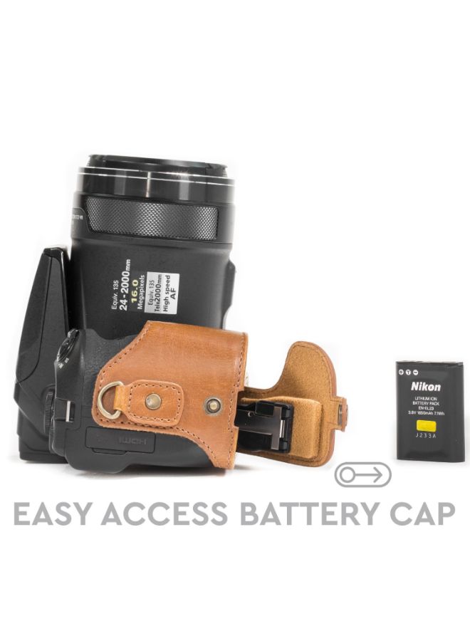 Protective Camera Case With Strap For Nikon Brown
