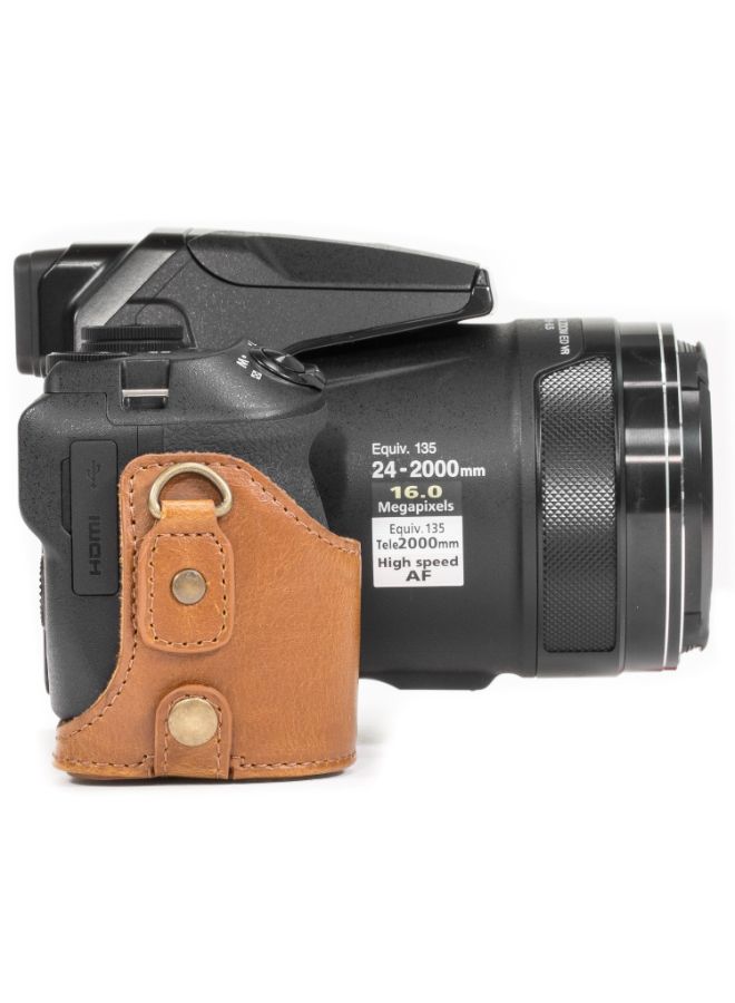 Protective Camera Case With Strap For Nikon Brown