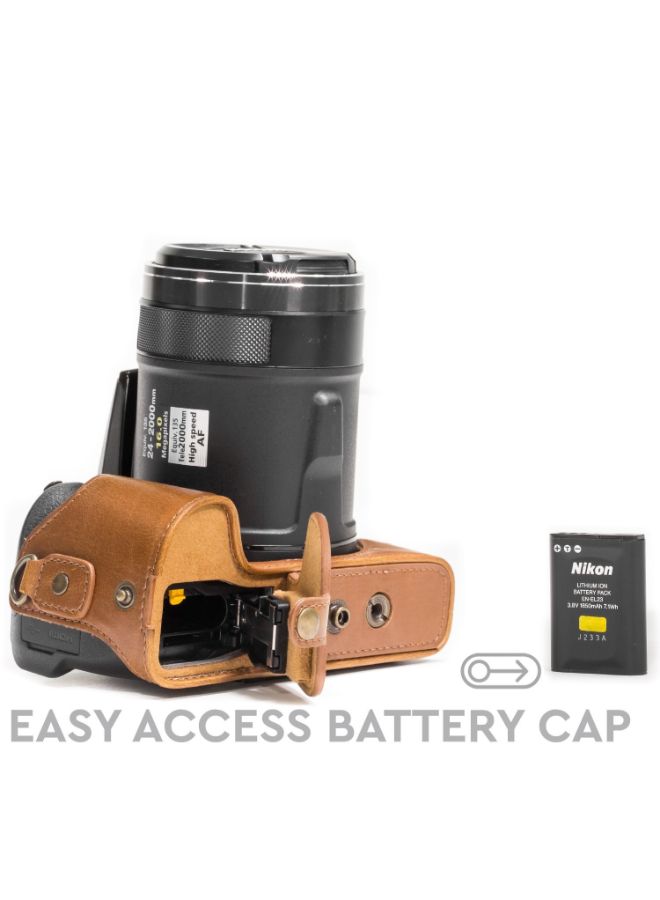 Protective Camera Case With Strap For Nikon Brown