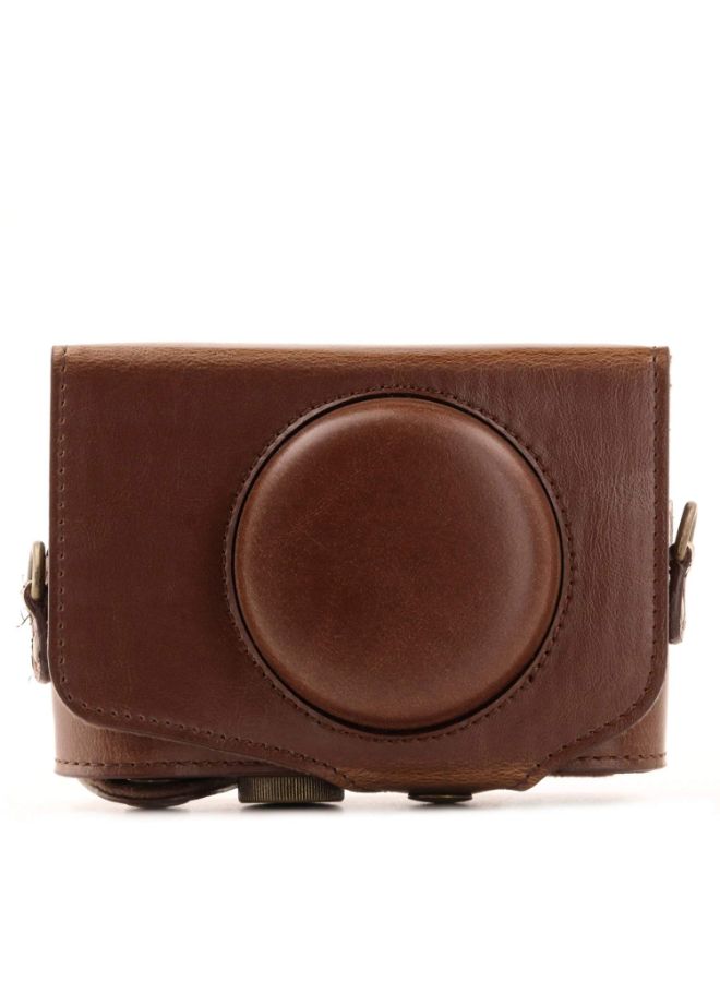 Protective Camera Case With Strap For Canon Brown