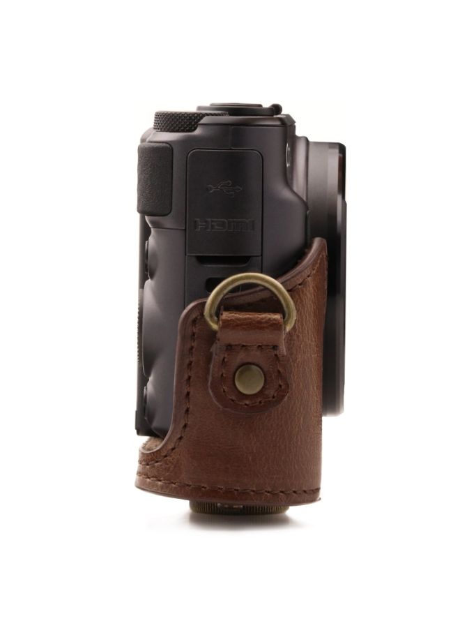 Protective Camera Case With Strap For Canon Brown