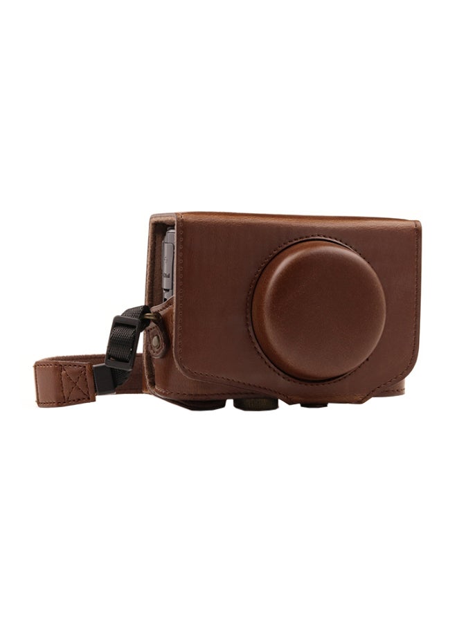 Protective Camera Case With Strap For Canon Brown