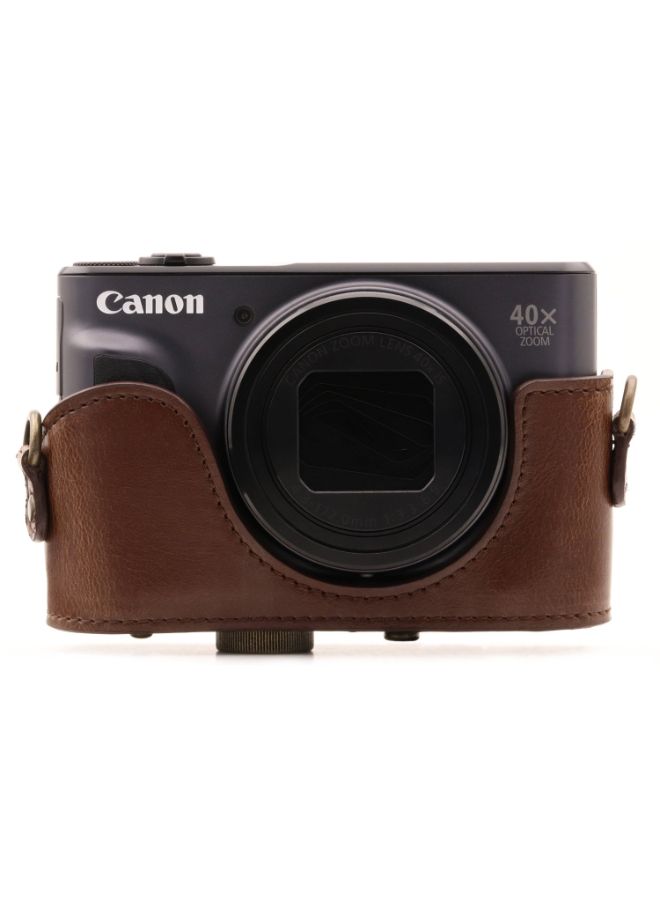 Protective Camera Case With Strap For Canon Brown