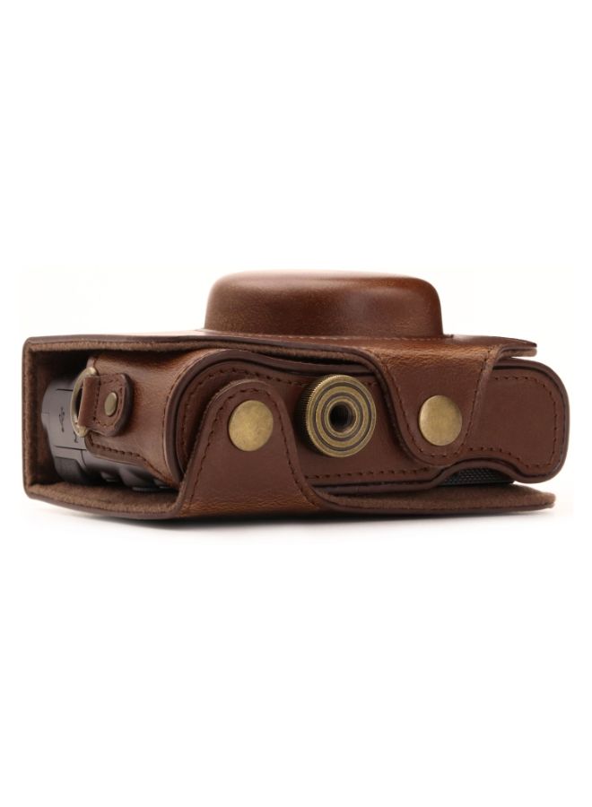 Protective Camera Case With Strap For Canon Brown