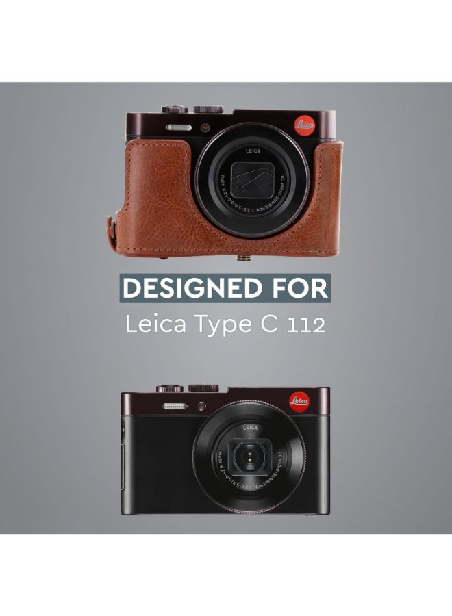 Protective Camera Case With Strap For Leica C Typ 112 Brown