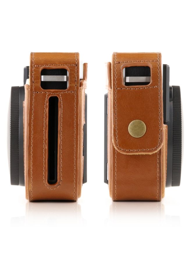 Half-Bottom Protective Camera Case With Strap Brown