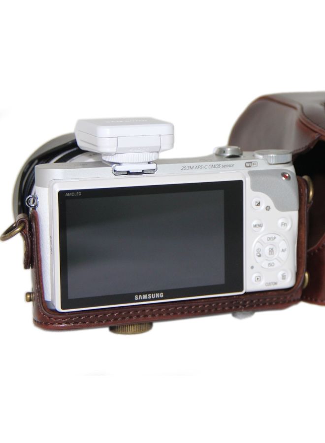 Protective Camera Case With Strap For Samsung NX300 Brown