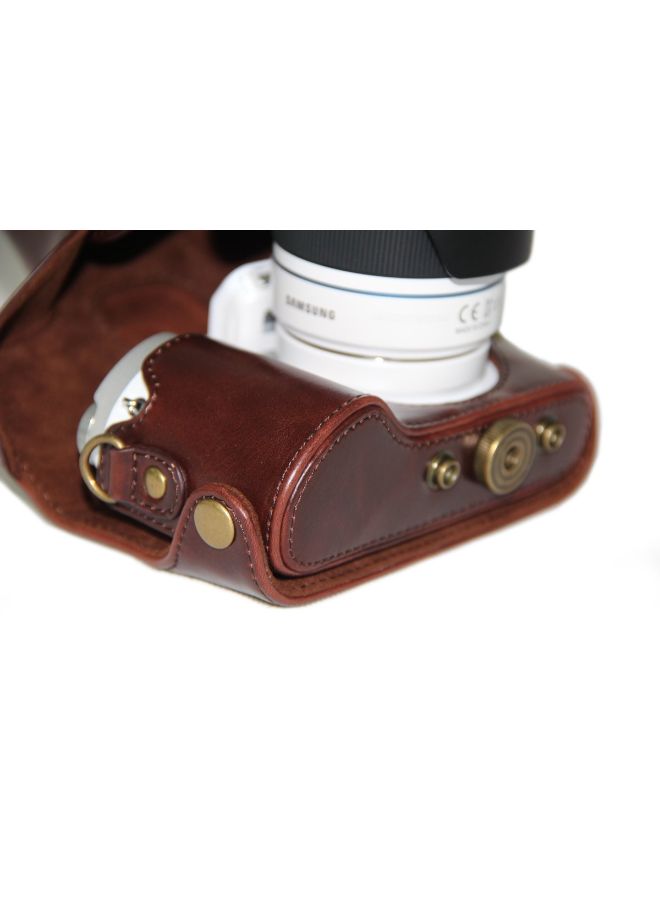 Protective Camera Case With Strap For Samsung NX300 Brown