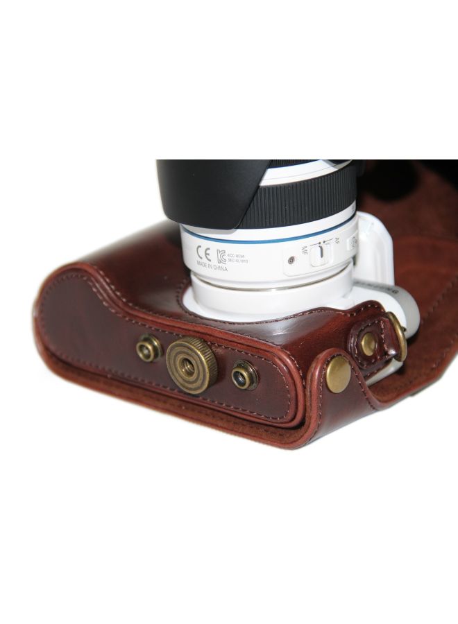Protective Camera Case With Strap For Samsung NX300 Brown