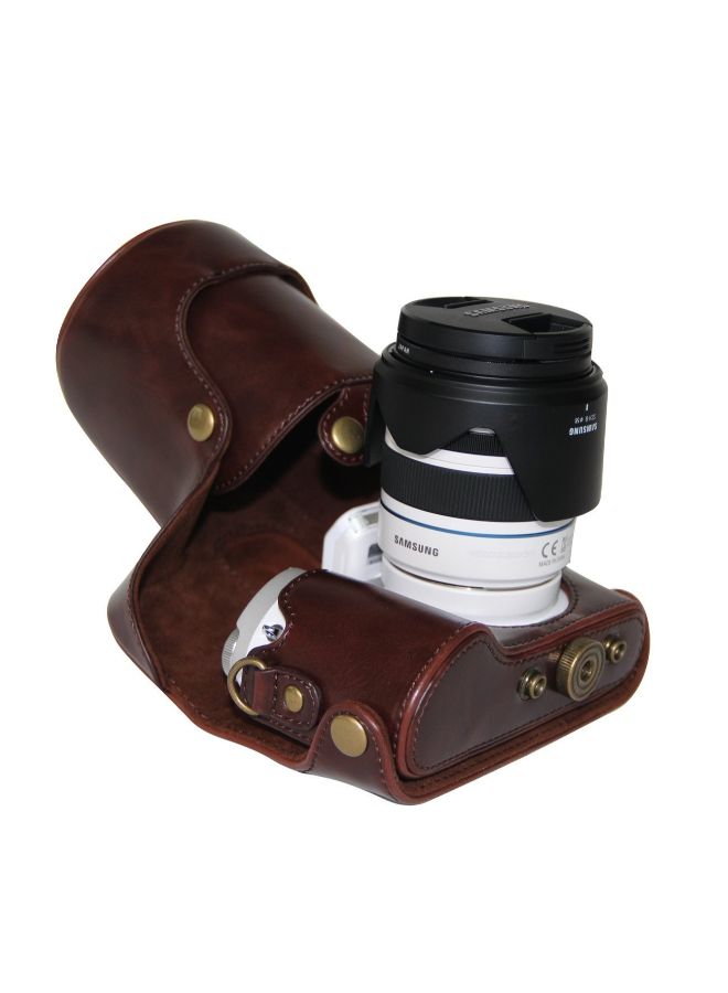 Protective Camera Case With Strap For Samsung NX300 Brown