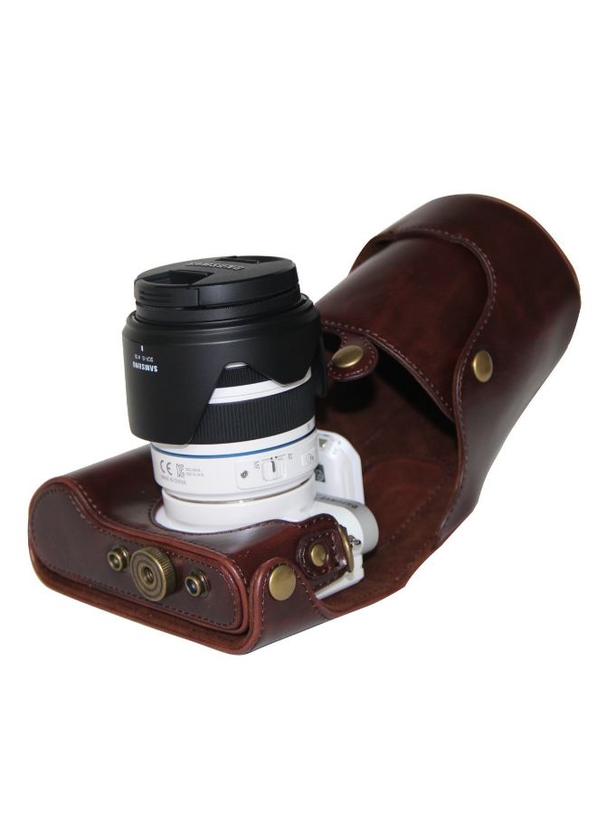 Protective Camera Case With Strap For Samsung NX300 Brown