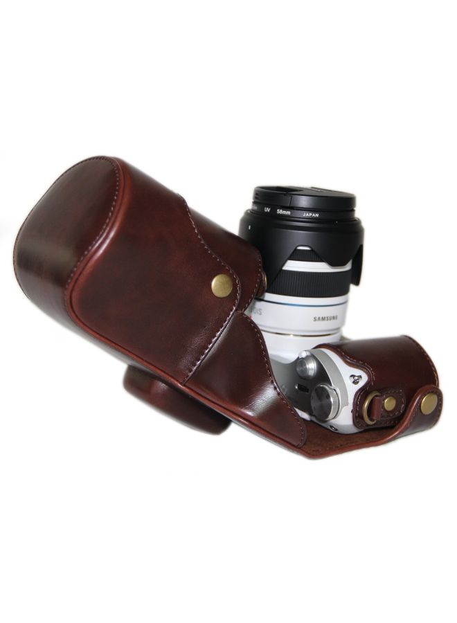 Protective Camera Case With Strap For Samsung NX300 Brown