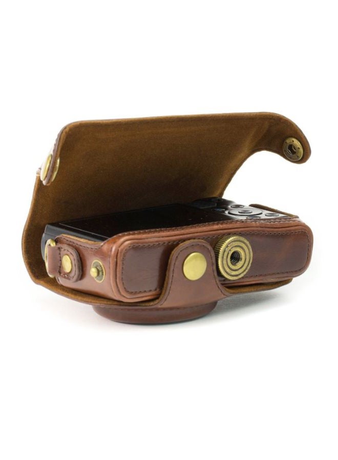 Protective Camera Case With Strap For Canon PowerShot SX280 HS Brown