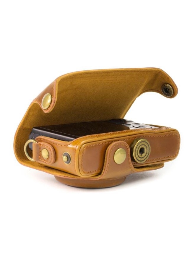 Protective Camera Case With Strap For Canon PowerShot SX280 HS Brown
