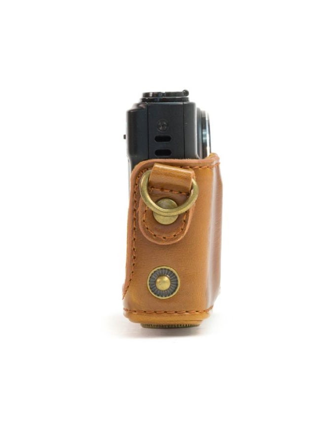 Protective Camera Case With Strap For Canon PowerShot SX280 HS Brown