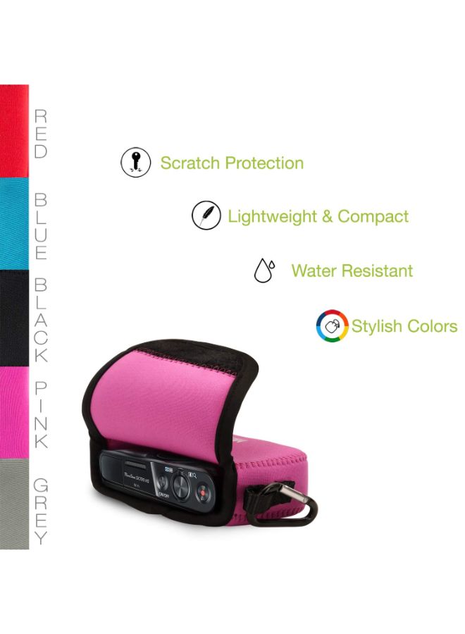 Protective Camera Case With Carabiner For Canon Pink