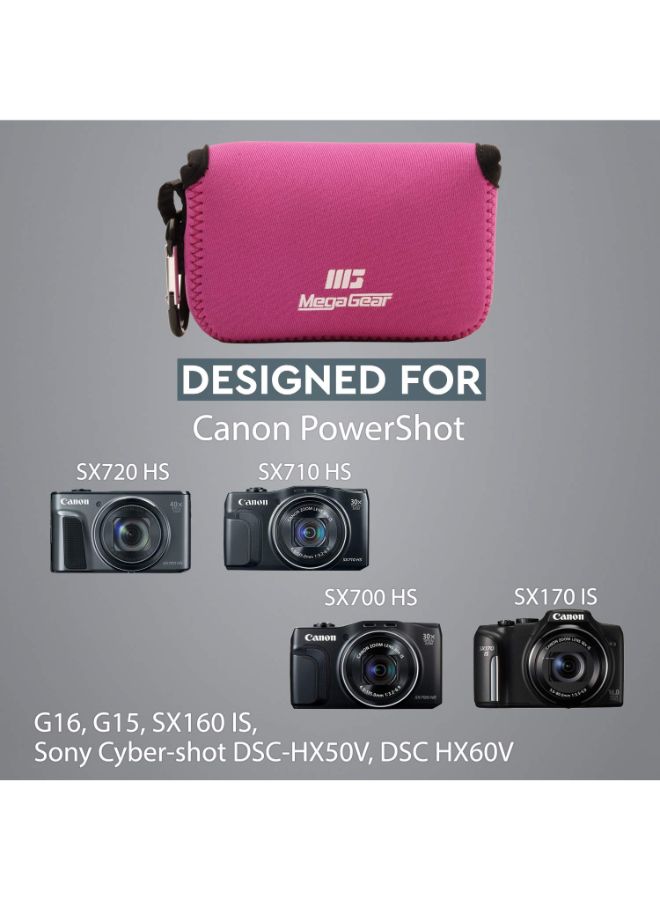 Protective Camera Case With Carabiner For Canon Pink