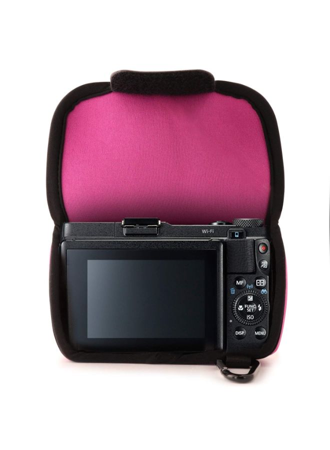 Protective Camera Case With Carabiner For Canon PowerShot G1 X Mark II Pink