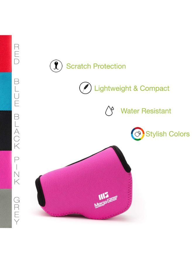 Protective Camera Case With Carabiner For Canon PowerShot G1 X Mark II Pink