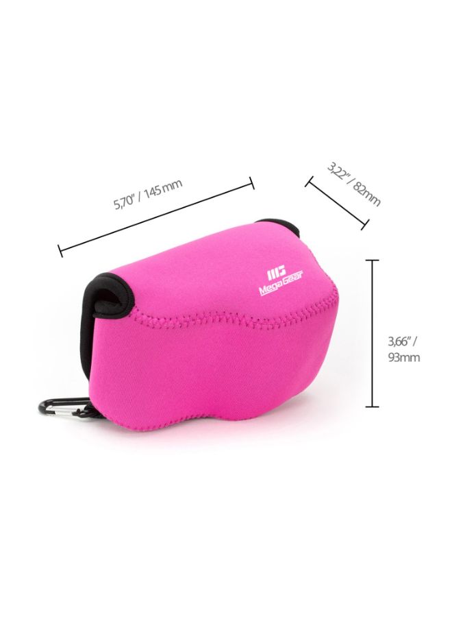 Protective Camera Case With Carabiner For Sony Alpha A6500/A6300/A6000 Pink