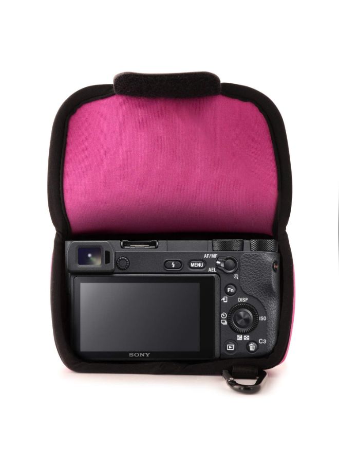 Protective Camera Case With Carabiner For Sony Alpha A6500/A6300/A6000 Pink
