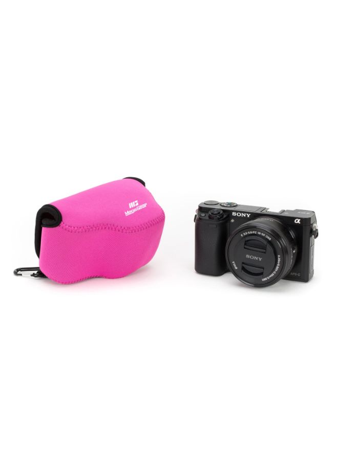 Protective Camera Case With Carabiner For Sony Alpha A6500/A6300/A6000 Pink