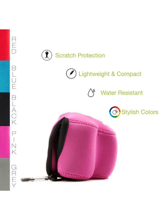 Protective Camera Case With Carabiner For Sony Alpha A6500/A6300/A6000 Pink